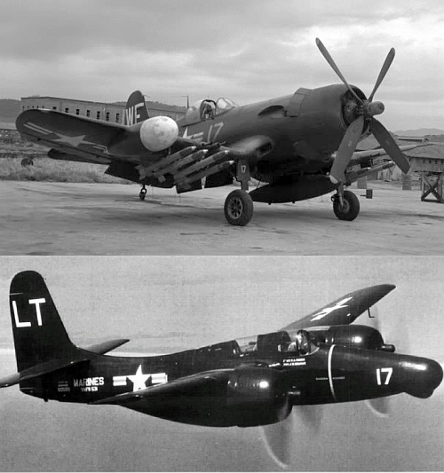 Vought F4U-5N and Grumman F7F-3N Night Fighters