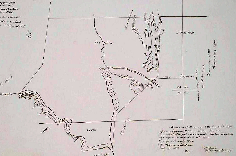 Newly-surveyed 1882 plan of west side of 