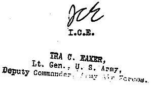 Gen Ira C. Eaker sig