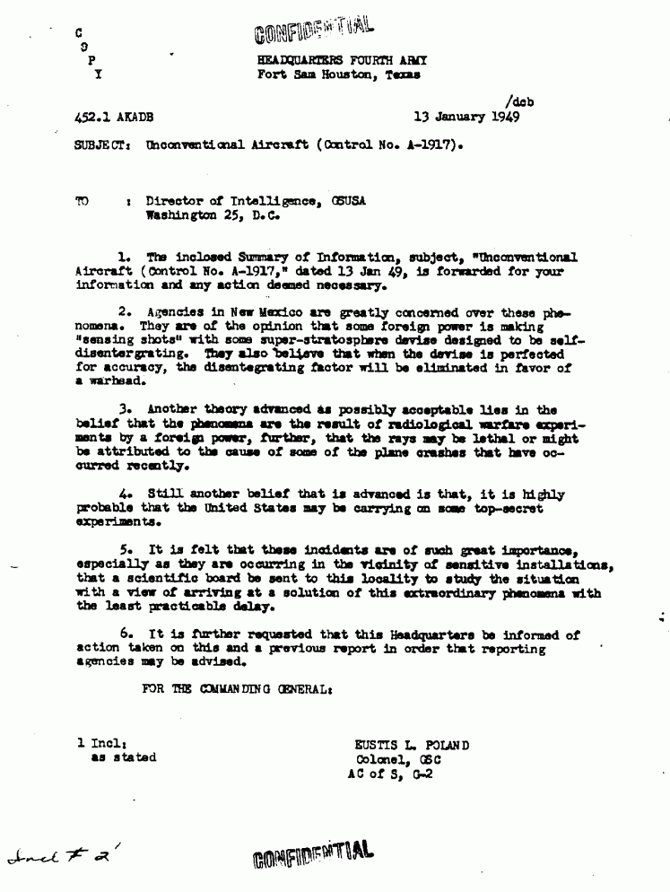 Eustis L. Poland Memo - 13 Jan, 1949