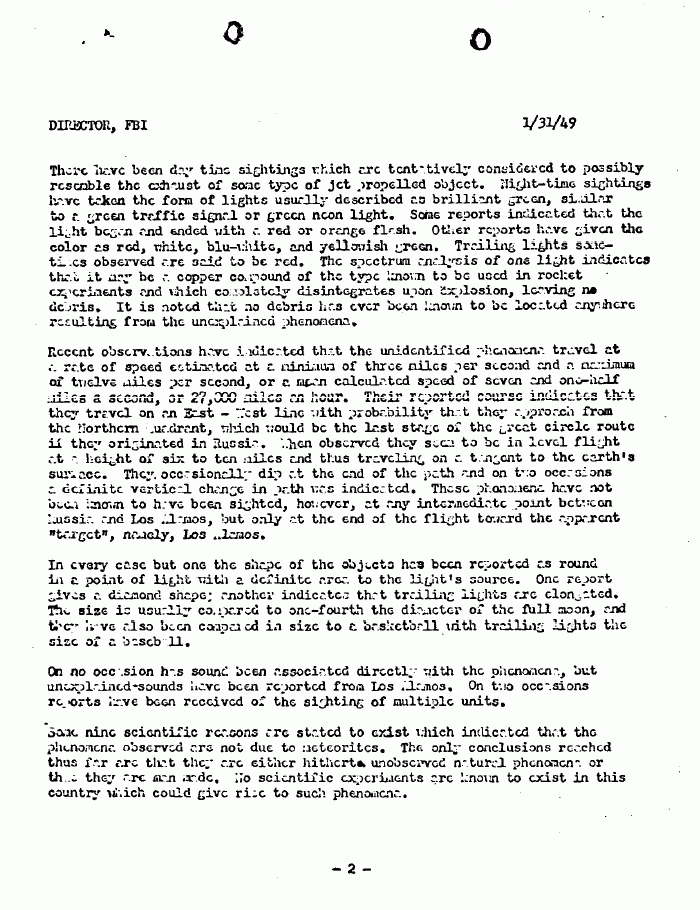 Protection Of Vital  Installations - 1/31/49 - FBI #1